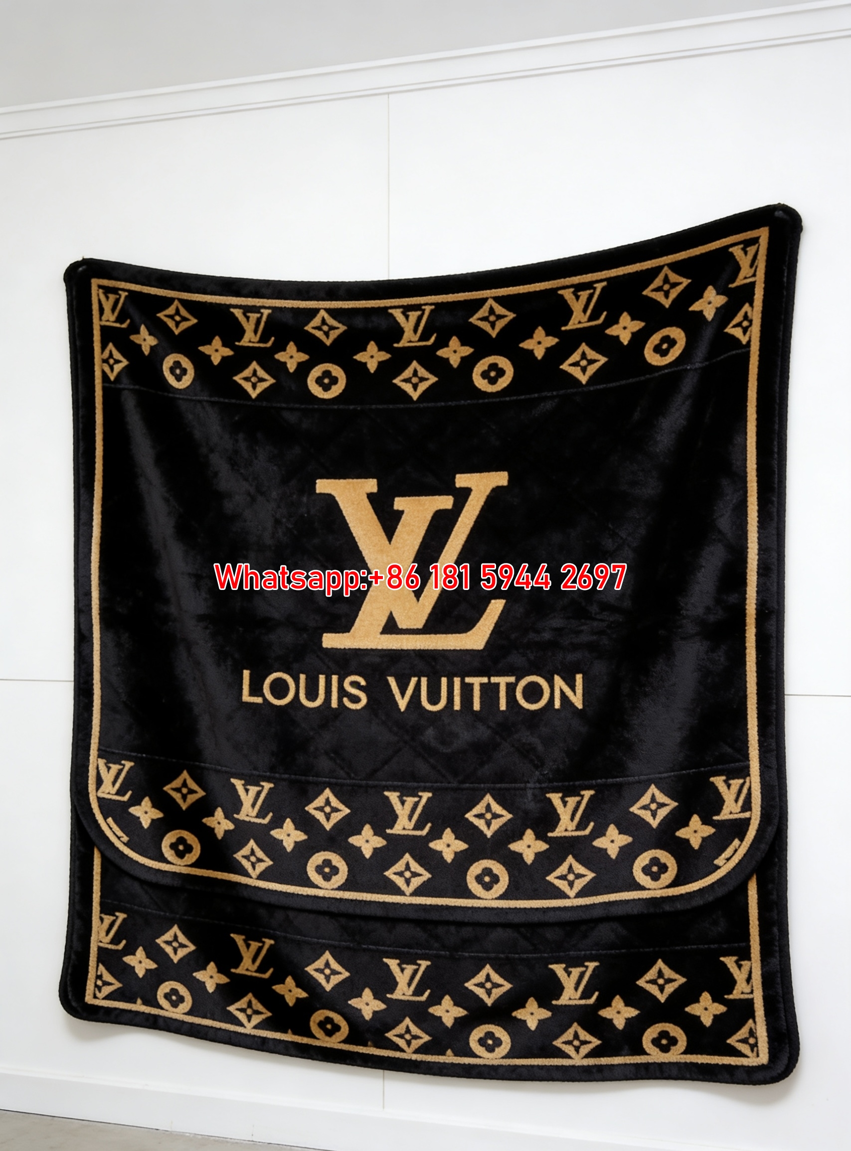 LV Classic Monogram Blanket Luxury LV Flannel Throw 049